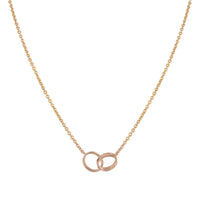 [LOXURA]LOVE NECKLACE DOUBLE RING PINK GOLD