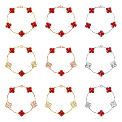 [LOXURA]CLOVER 5 MOTIF RED PATTERN BRACELET COLLECTION