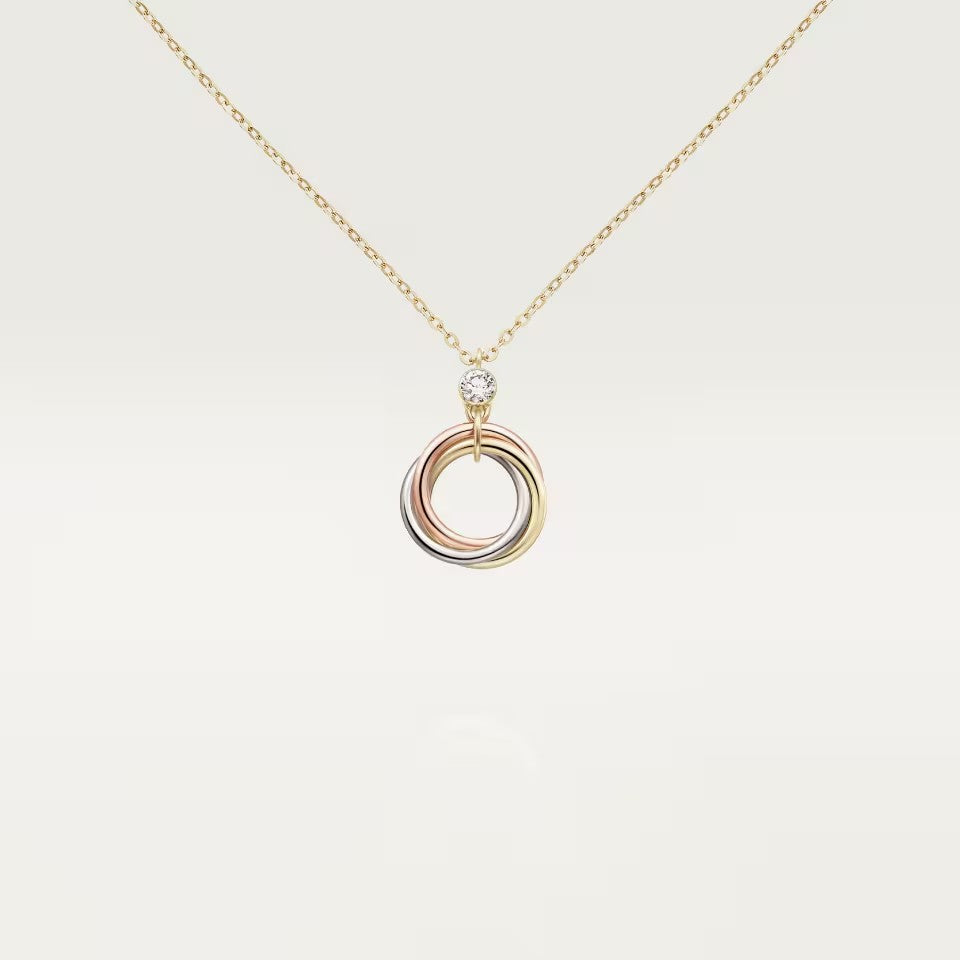 [LOXURA]TRINITY  NECKLACE 1 DIAMOND