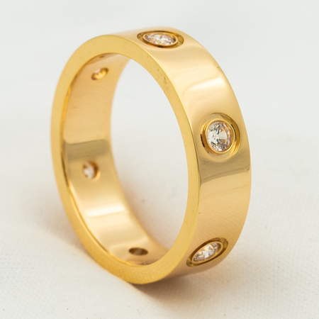 [LOXURA]LOVE RING 5.5MM 6 DIAMONDS PINK GOLD