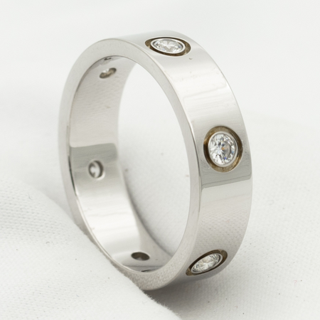 [LOXURA]LOVE RING 5.5MM 6 DIAMONDS SILVER