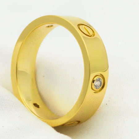 [LOXURA]LOVE RING 5.5MM 3 DIAMONDS GOLD