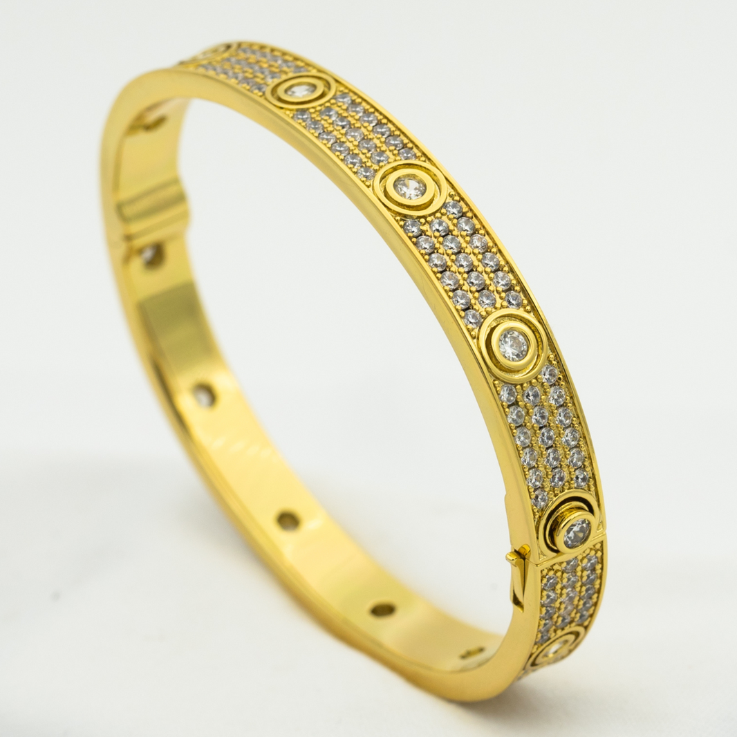 [LOXURA]LOVE BRACELET 6.1MM DIAMOND-PAVED 10 BIG DIAMONDS