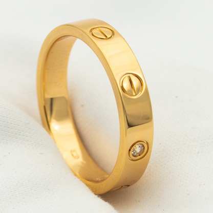 [LOXURA]LOVE RING 4MM 1 DIAMOND PINK GOLD