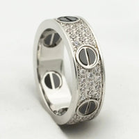 [LOXURA]LOVE RING 5.5MM DIAMONDS PAVED CERAMIC