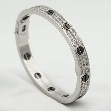 [LOXURA]LOVE BRACELET 6.1MM DIAMOND-PAVED CERAMIC