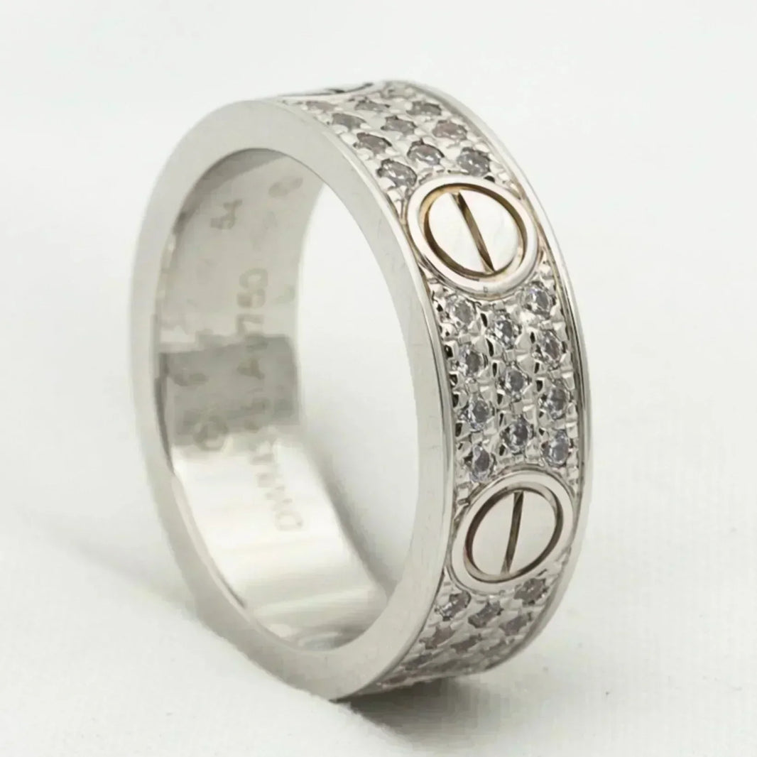 [LOXURA]LOVE RING 5.5MM DIAMONDS PAVED