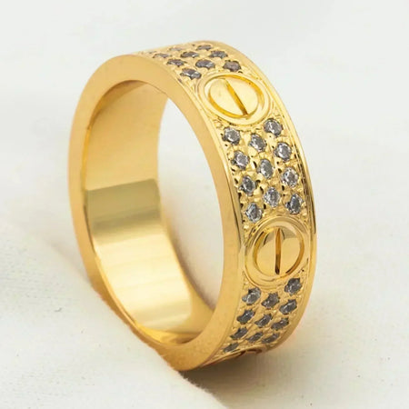 [LOXURA]LOVE RING 5.5MM DIAMONDS PAVED
