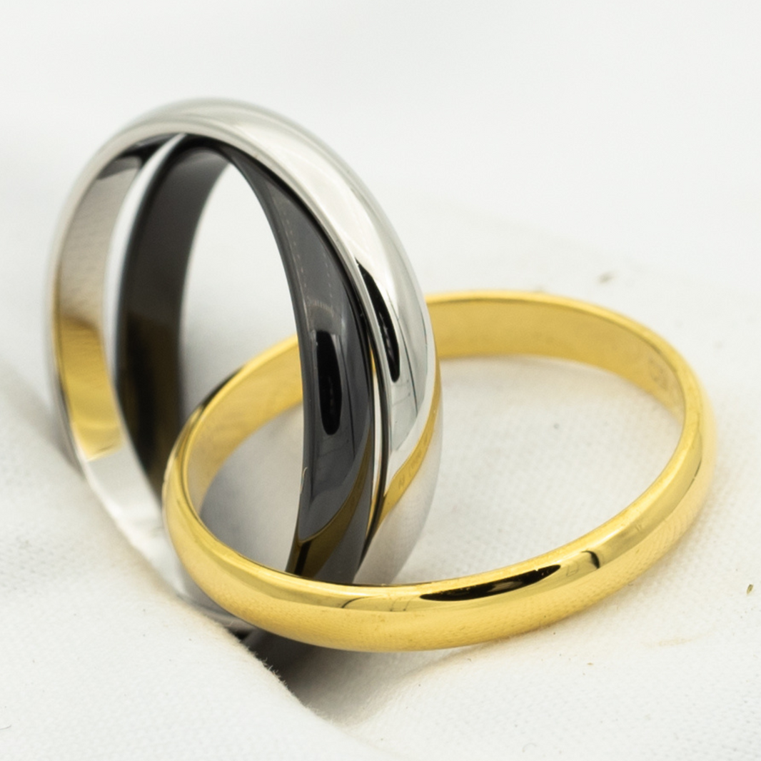 [LOXURA]TRINITY RING BLACK GOLD SILVER