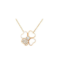 [LOXURA]CLOVER MOP DIAMOND ROSE GOLD NECKLACE