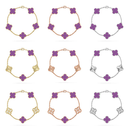 [LOXURA] CLOVER 5 MOTIF VIOLET BRACELET COLLECTION