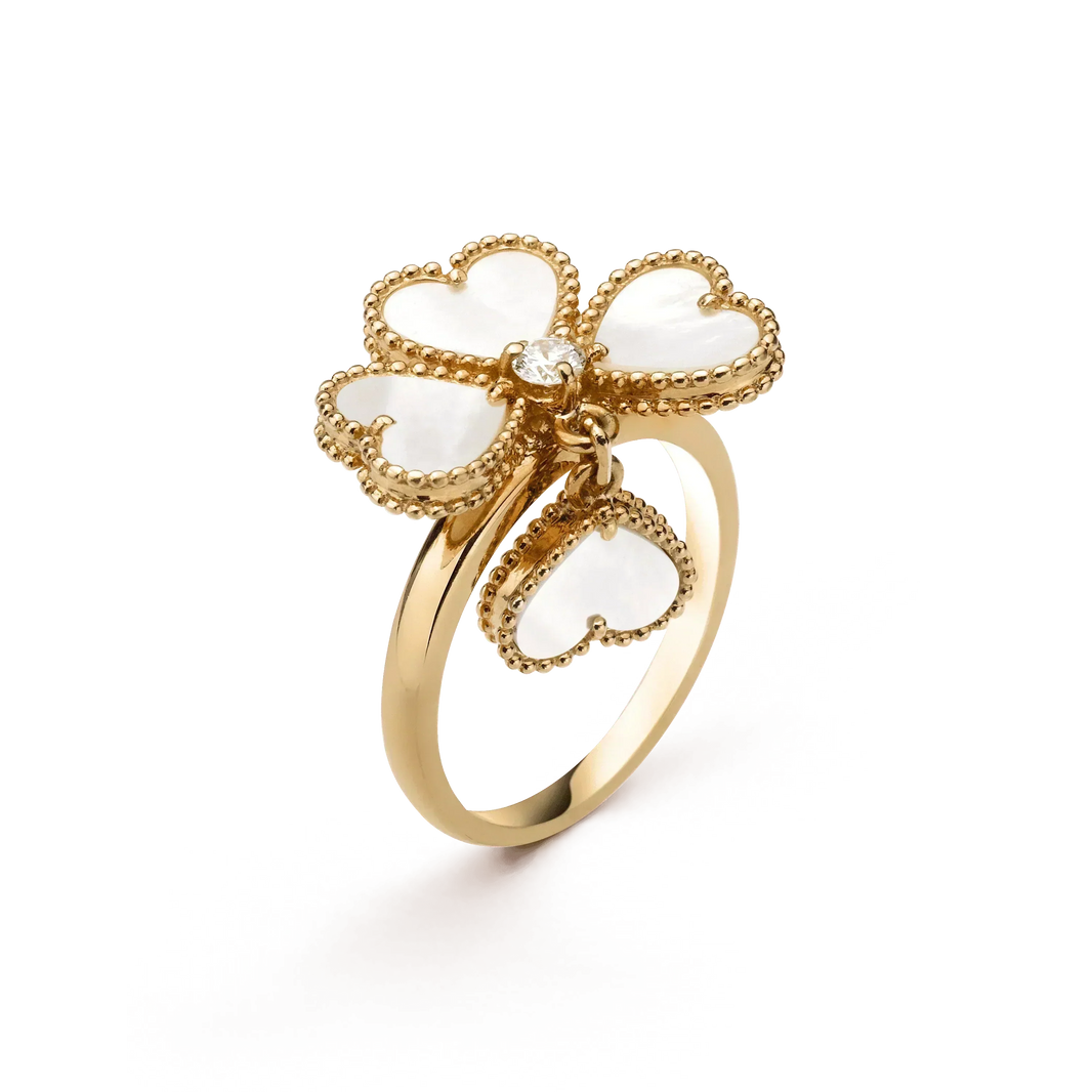 [LOXURA]SWEET CLOVER WHITE MOP RING