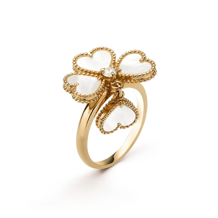 [LOXURA]SWEET CLOVER WHITE MOP RING