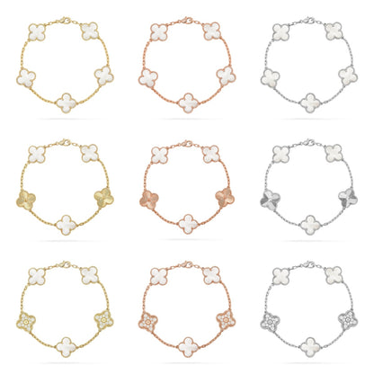 [LOXURA]CLOVER WHITE PEARL MOP 5 MOTIF BRACELET COLLECTION