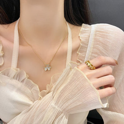 [LOXURA]FLOWER DIAMOND NECKLACE
