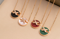 [LOXURA]JEUX DE PINK GOLD DIAMOND NECKLACE