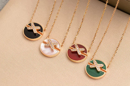[LOXURA]JEUX DE ROSE GOLD DIAMOND NECKLACE