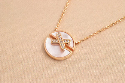 [LOXURA]JEUX DE ROSE GOLD DIAMOND NECKLACE