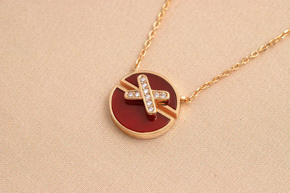 [LOXURA]JEUX DE ROSE GOLD DIAMOND NECKLACE