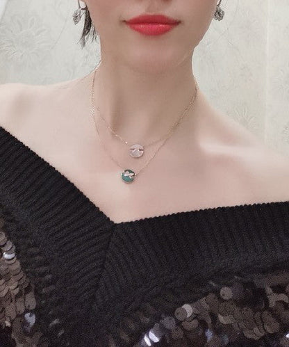 [LOXURA]JEUX DE ROSE GOLD DIAMOND NECKLACE