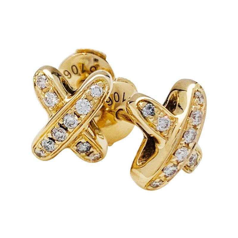 [LOXURA]JEUX DE GOLD DIAMOND EARRINGS
