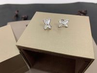 [LOXURA]JEUX DE WHITE MOP SILVER DIAMOND EARRINGS