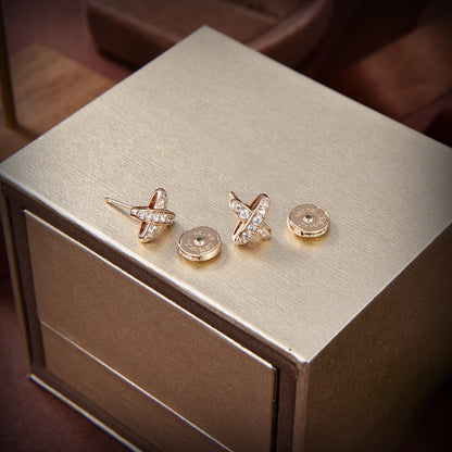 [LOXURA]JEUX DE GOLD DIAMOND EARRINGS