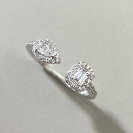 [LOXURA]MY TWIN TOI & MOI SILVER DIAMOND RING