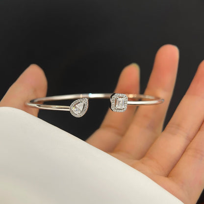 [LOXURA]JONC FLEX MY TWIN TOI & MOI SILVER DIAMOND BRACELET