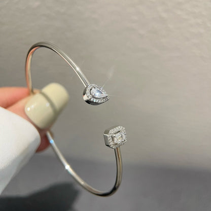 [LOXURA]JONC FLEX MY TWIN TOI & MOI SILVER DIAMOND BRACELET