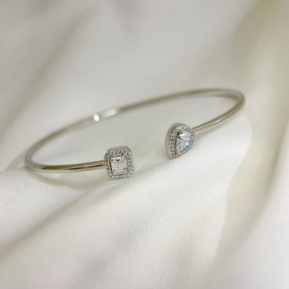 [LOXURA]JONC FLEX MY TWIN TOI & MOI SILVER DIAMOND BRACELET