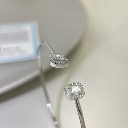 [LOXURA]JONC FLEX MY TWIN TOI & MOI SILVER DIAMOND BRACELET