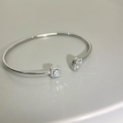 [LOXURA]JONC FLEX MY TWIN TOI & MOI SILVER DIAMOND BRACELET