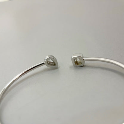 [LOXURA]JONC FLEX MY TWIN TOI & MOI SILVER DIAMOND BRACELET