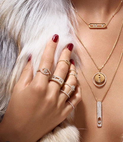 [LOXURA]LUCKY MOVE PM NECKLACE PINK GOLD DIAMOND