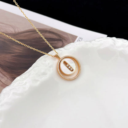 [LOXURA]LUCKY MOVE MM NACRE BLANCHE DIAMOND NECKLACE