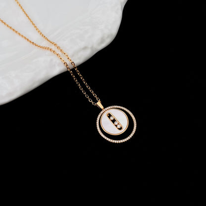[LOXURA]LUCKY MOVE MM NACRE BLANCHE DIAMOND NECKLACE