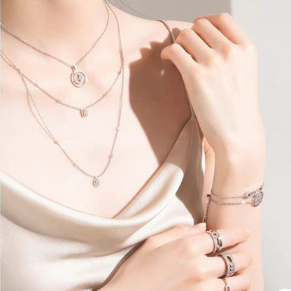 [LOXURA]LUCKY MOVER PM PAVED NECKLACE