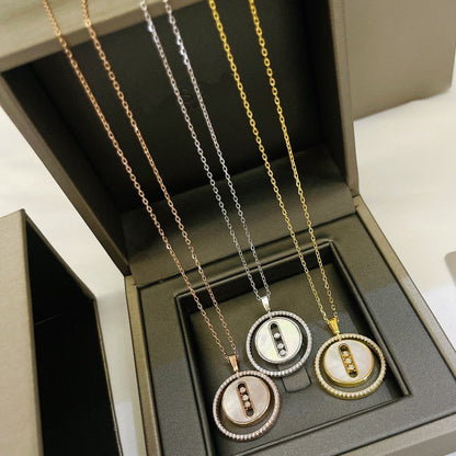 [LOXURA]LUCKY MOVE MM NACRE BLANCHE DIAMOND NECKLACE