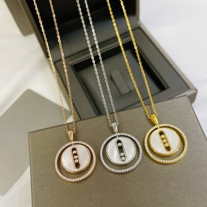 [LOXURA]LUCKY MOVE MM NACRE BLANCHE DIAMOND NECKLACE