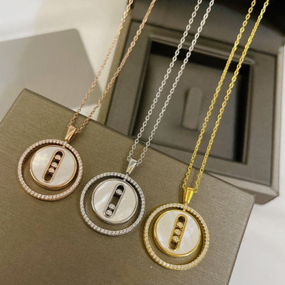 [LOXURA]LUCKY MOVE MM NACRE BLANCHE DIAMOND NECKLACE