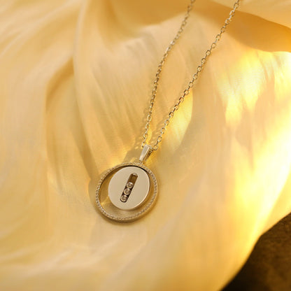 [LOXURA]LUCKY MOVE MM SILVER DIAMOND NECKLACE