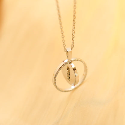[LOXURA]LUCKY MOVE MM SILVER DIAMOND NECKLACE