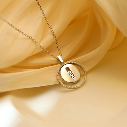 [LOXURA]LUCKY MOVE MM SILVER DIAMOND NECKLACE