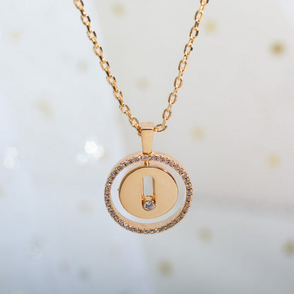 [LOXURA]LUCKY MOVE PM NECKLACE PINK GOLD DIAMOND