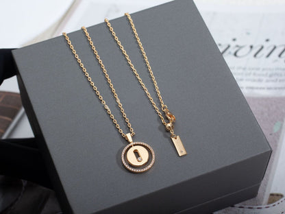 [LOXURA]LUCKY MOVE PM NECKLACE PINK GOLD DIAMOND