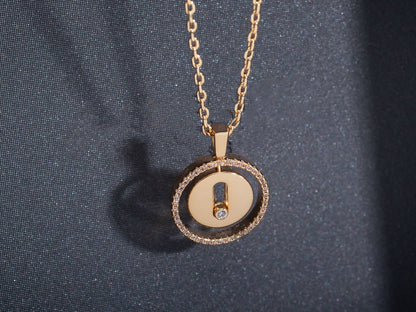 [LOXURA]LUCKY MOVE PM NECKLACE PINK GOLD DIAMOND