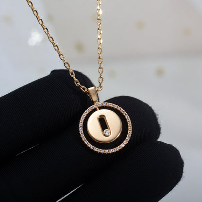 [LOXURA]LUCKY MOVE PM NECKLACE PINK GOLD DIAMOND