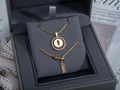 [LOXURA]LUCKY MOVE PM NECKLACE PINK GOLD DIAMOND
