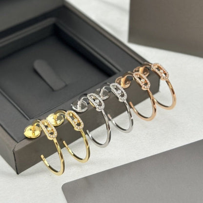 [LOXURA]CREOLES MOVE UNO PM DIAMOND EARRINGS